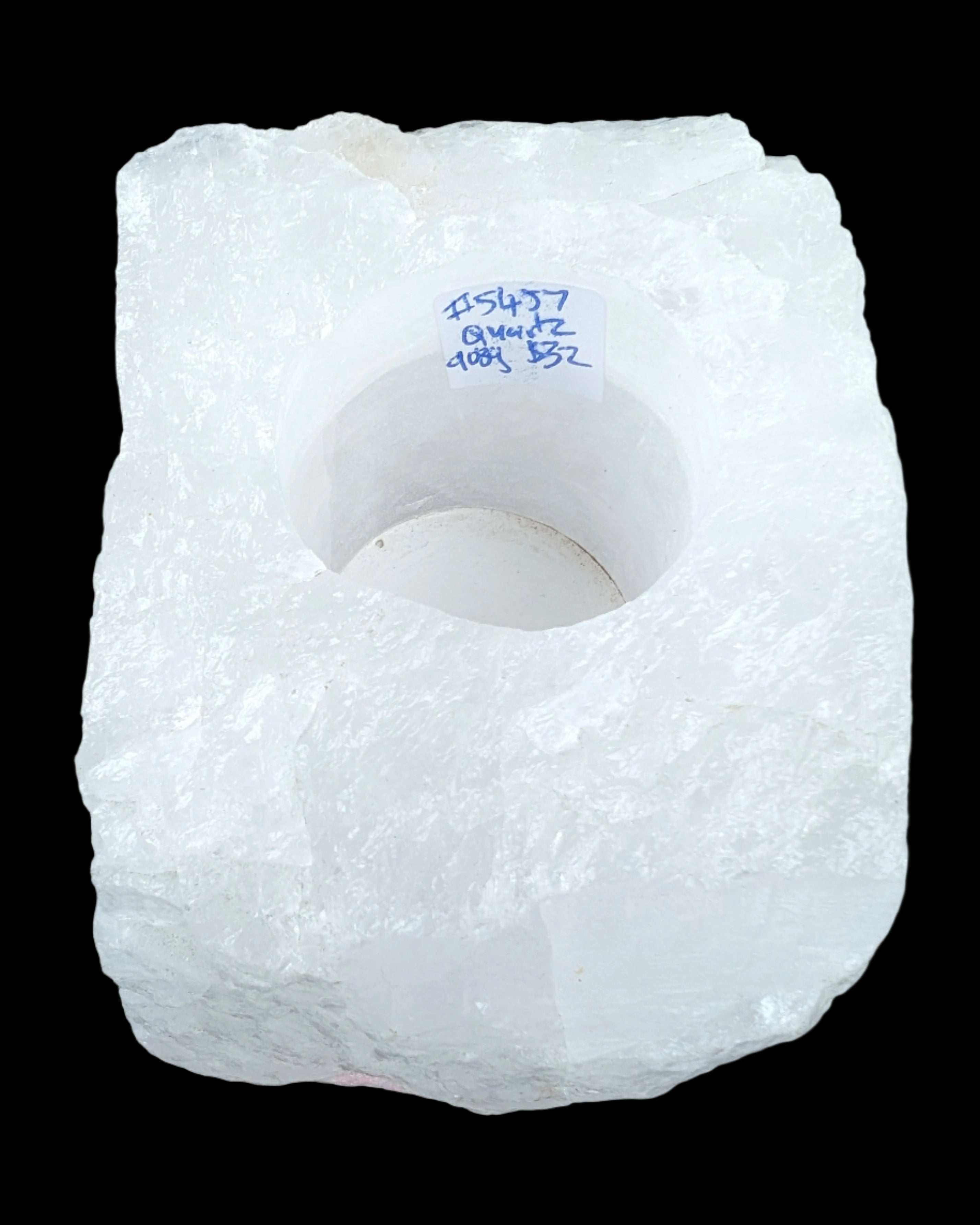 Quartz tea candle holder 100*80*62mm 908g in sunlight - Rocks and Things Store