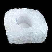 Quartz tea candle holder 100*80*62mm 908g in sunlight - Rocks and Things Store