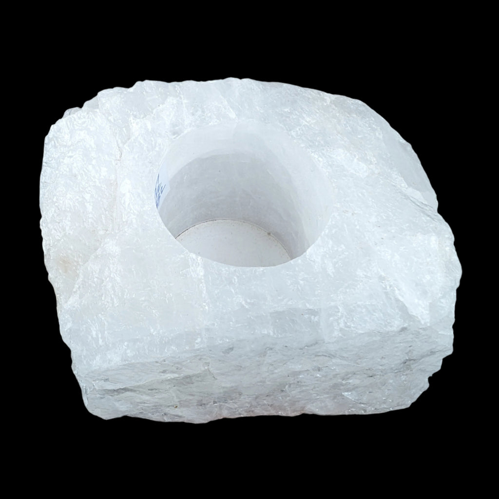Quartz tea candle holder 100*80*62mm 908g Rocks and Things