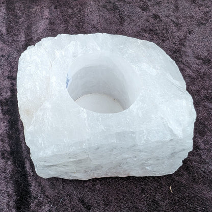 Quartz tea candle holder 100*80*62mm 908g Rocks and Things