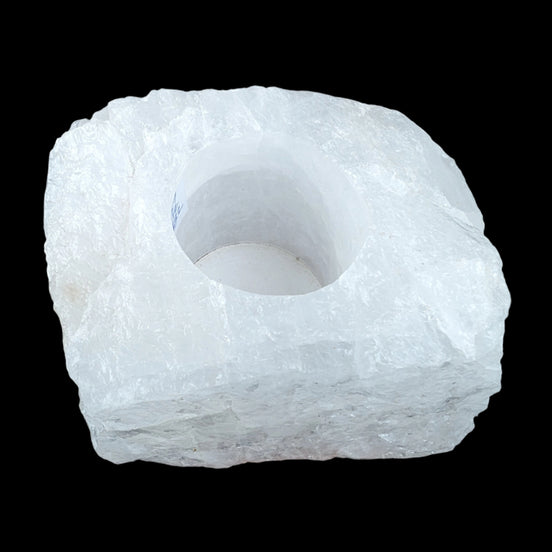 Quartz tea candle holder 100*80*62mm 908g in sunlight - Rocks and Things Store