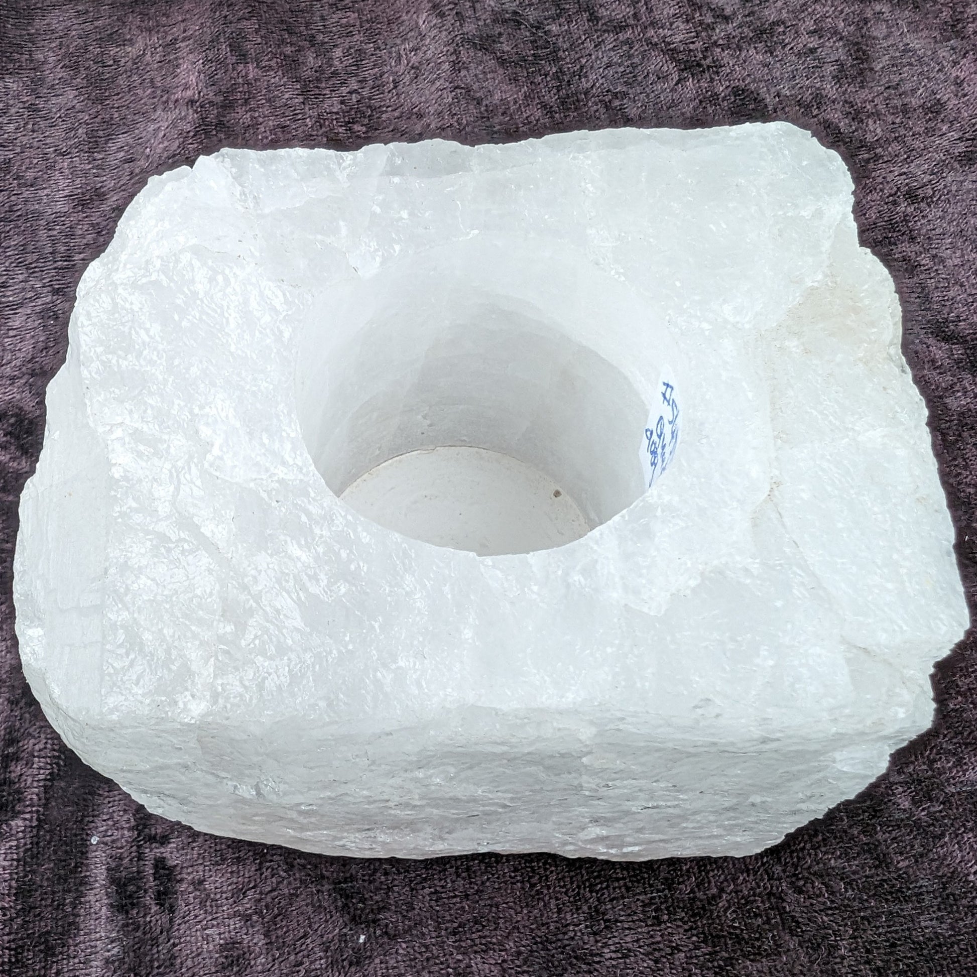 Quartz tea candle holder 100*80*62mm 908g Rocks and Things