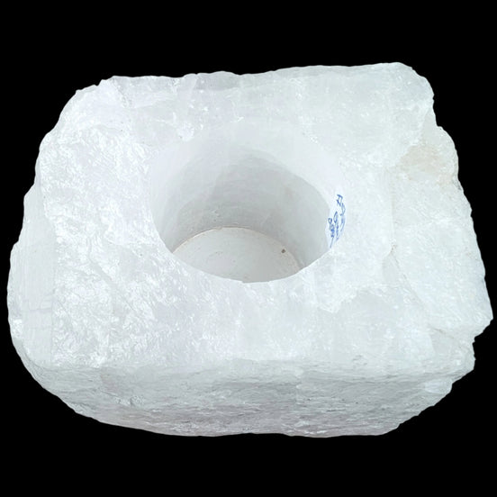 Quartz tea candle holder 100*80*62mm 908g in sunlight - Rocks and Things Store