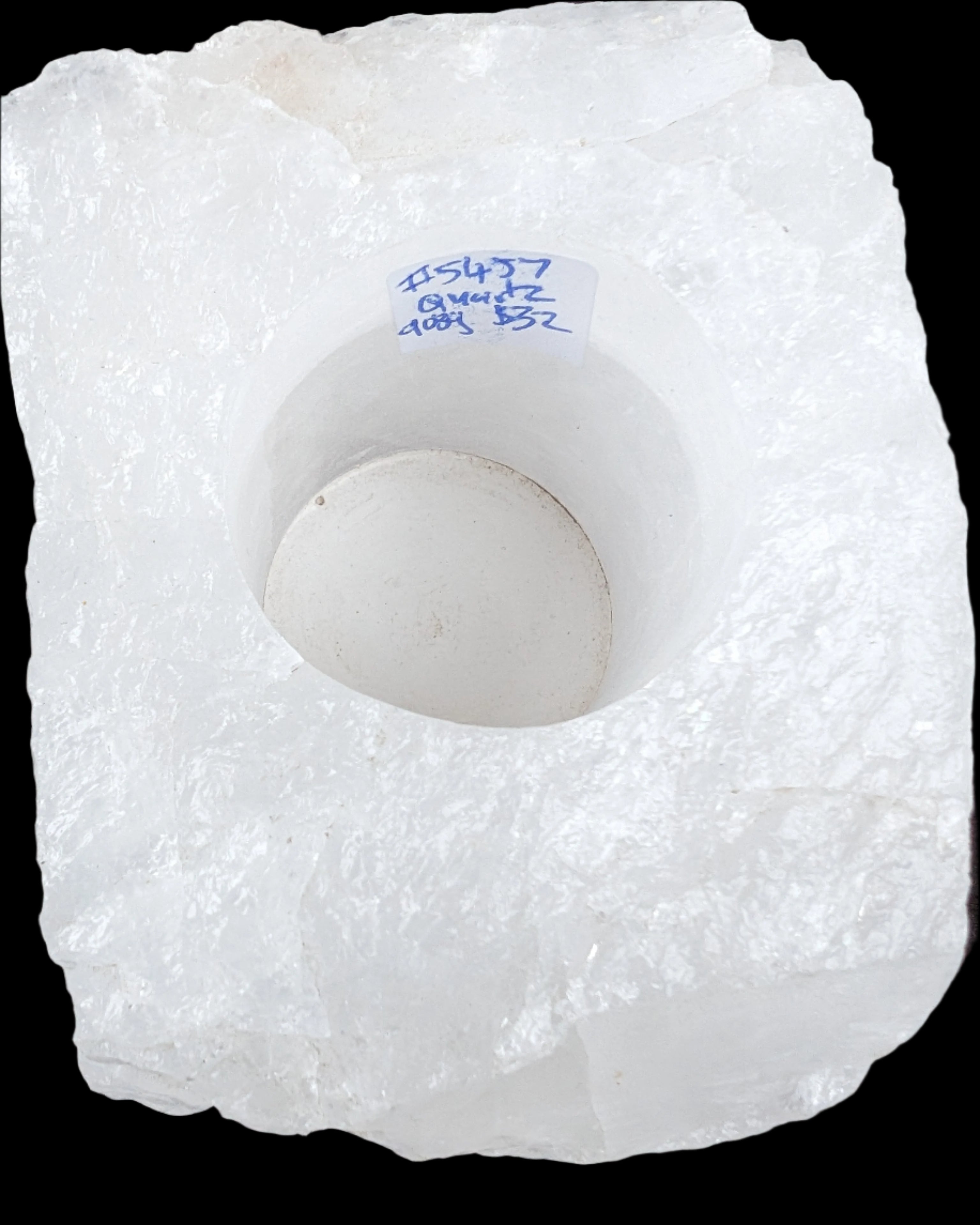 Quartz tea candle holder 100*80*62mm 908g in sunlight - Rocks and Things Store