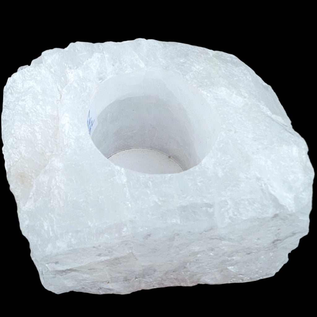 Quartz tea candle holder 100*80*62mm 908g Rocks and Things