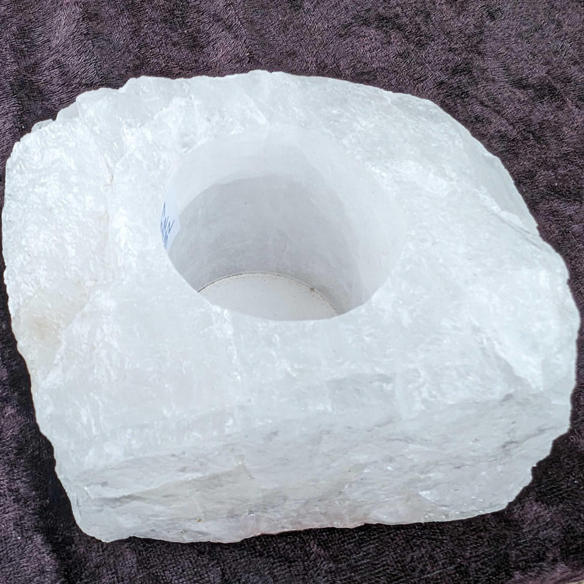 Quartz tea candle holder 100*80*62mm 908g Rocks and Things