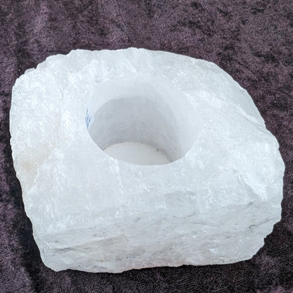 Quartz tea candle holder 100*80*62mm 908g Rocks and Things