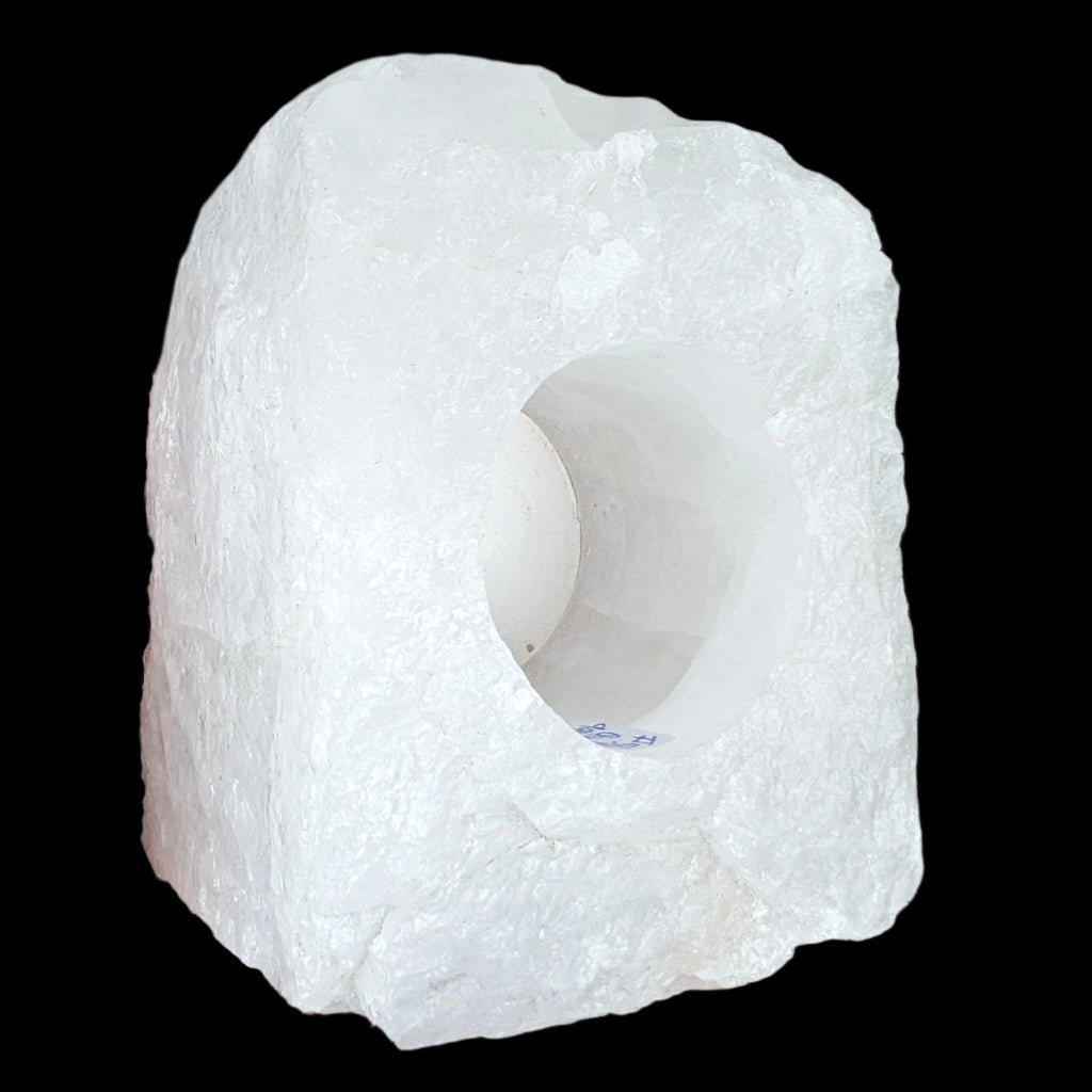 Quartz tea candle holder 100*80*62mm 908g Rocks and Things