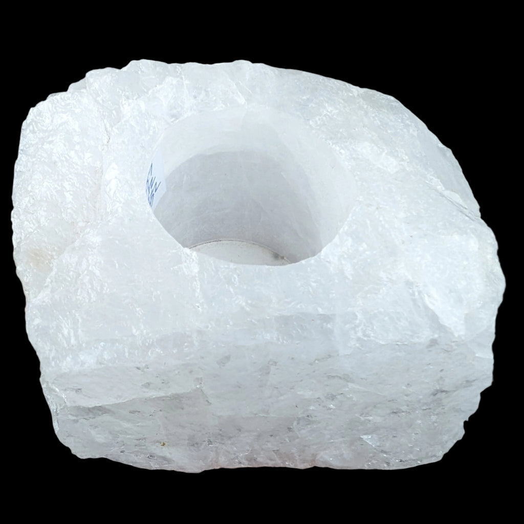 Quartz tea candle holder 100*80*62mm 908g Rocks and Things
