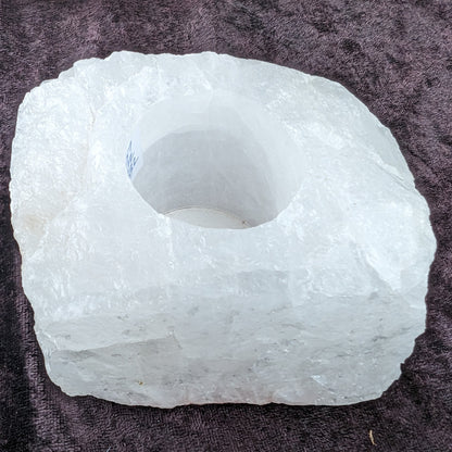 Quartz tea candle holder 100*80*62mm 908g Rocks and Things