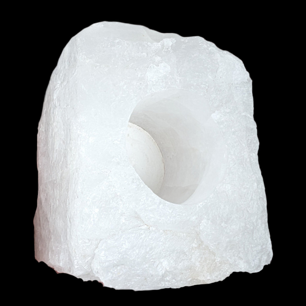 Quartz tea candle holder 100*80*62mm 908g Rocks and Things