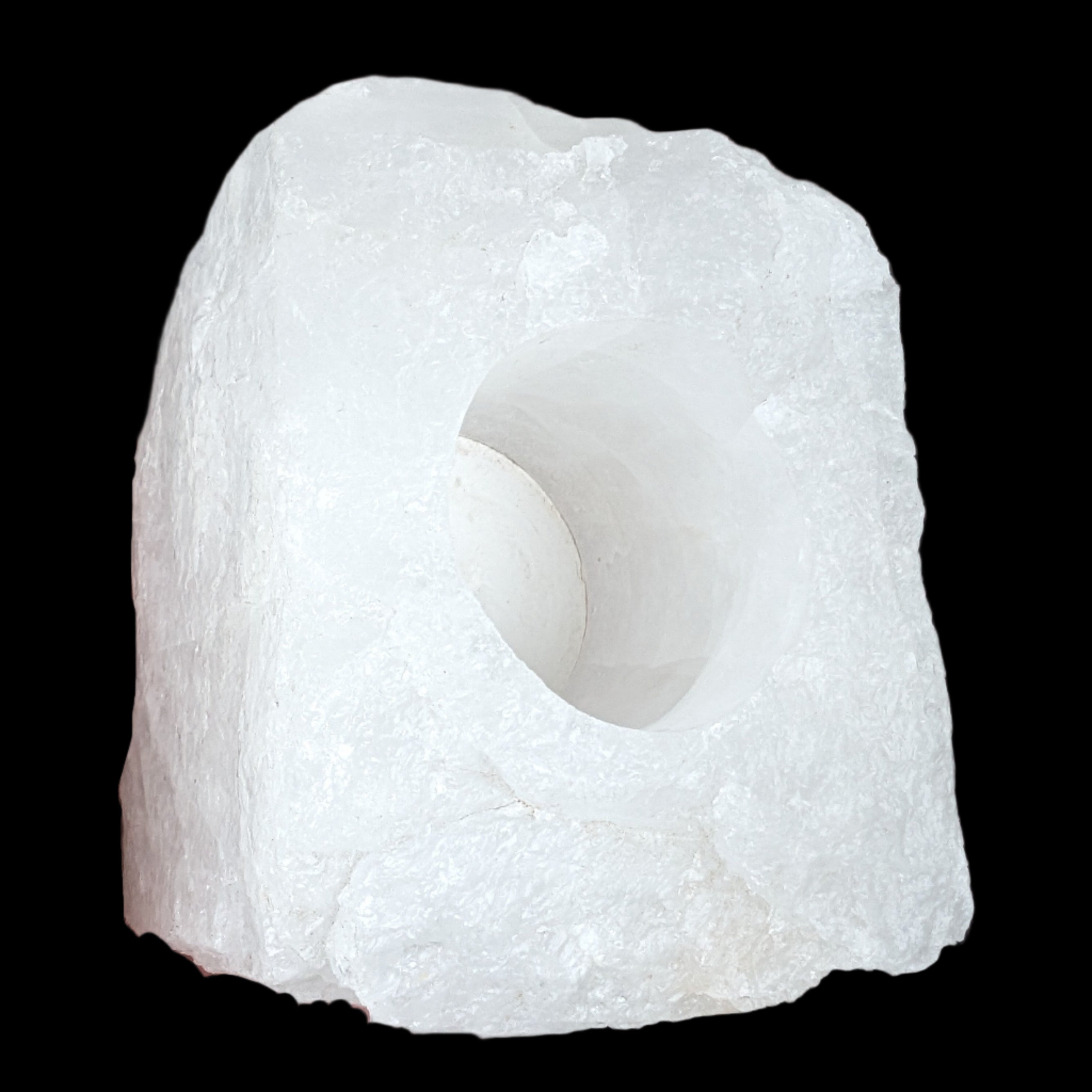 Quartz tea candle holder 100*80*62mm 908g in sunlight - Rocks and Things Store