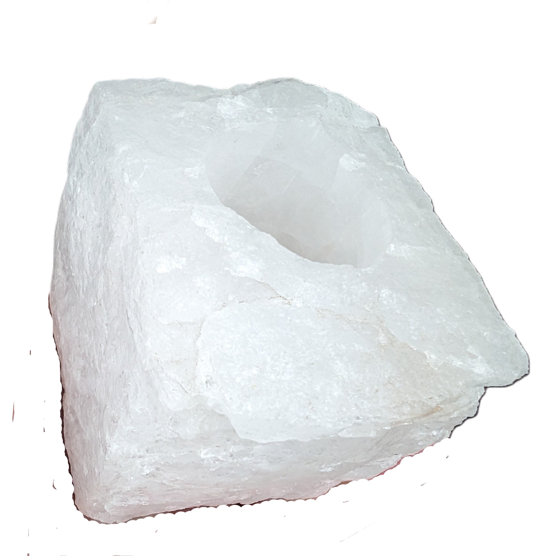 Quartz tea candle holder 100*80*62mm 908g Rocks and Things