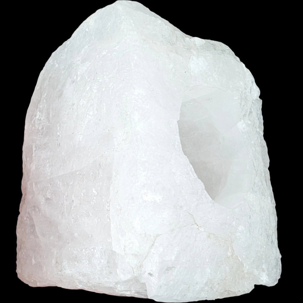 Quartz tea candle holder 100*80*62mm 908g Rocks and Things