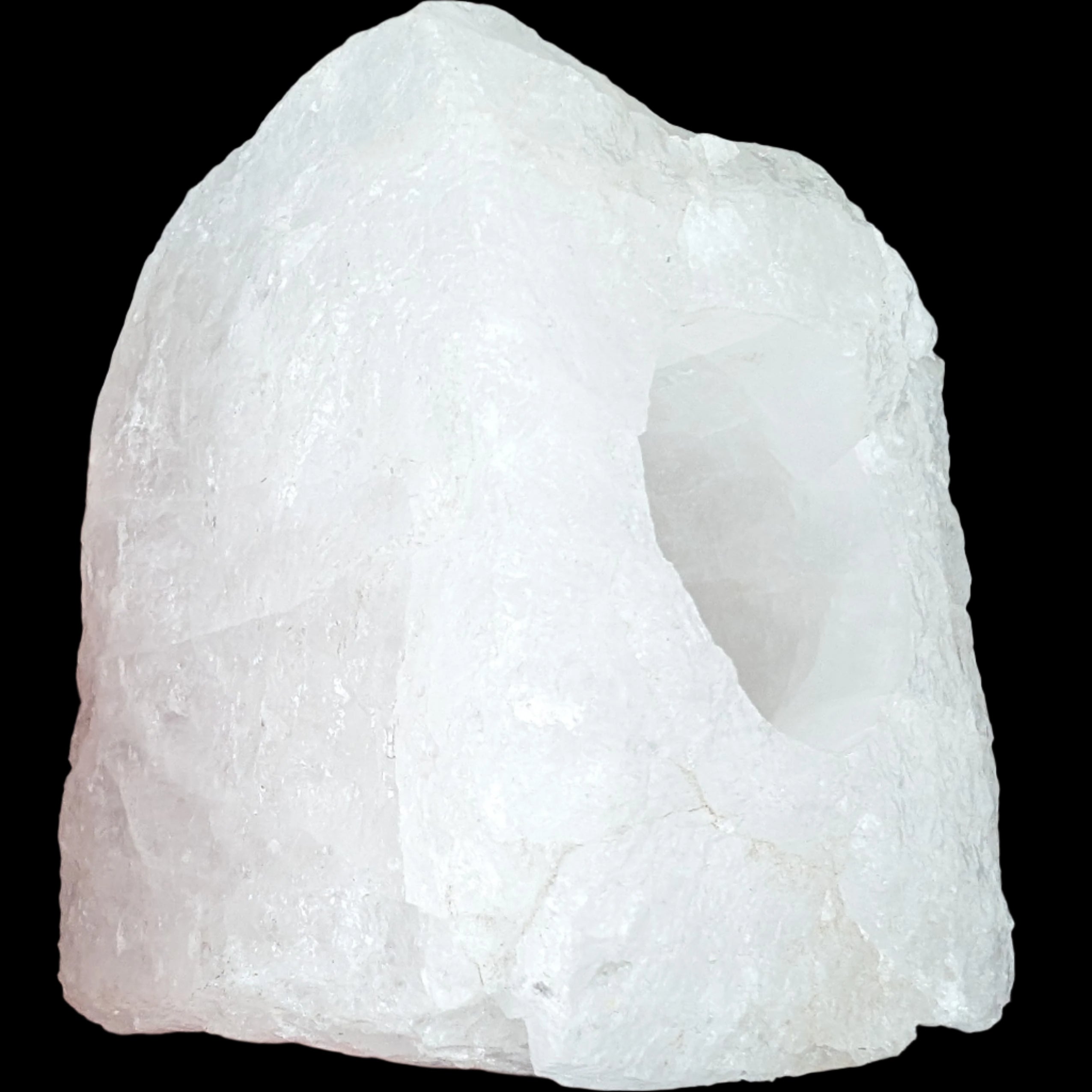 Quartz tea candle holder 100*80*62mm 908g in sunlight - Rocks and Things Store