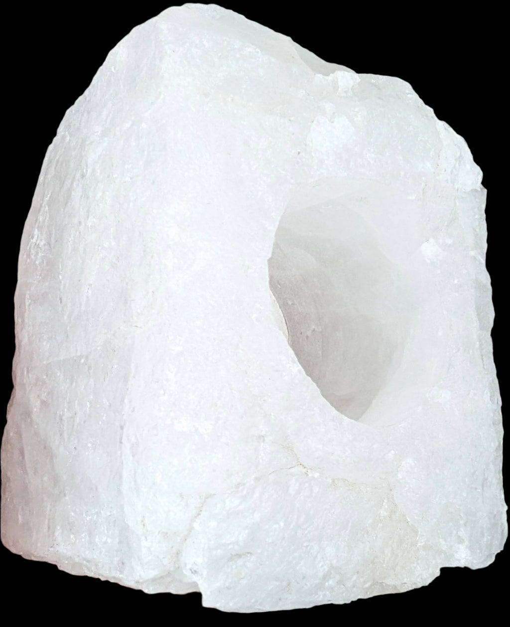 Quartz tea candle holder 100*80*62mm 908g Rocks and Things