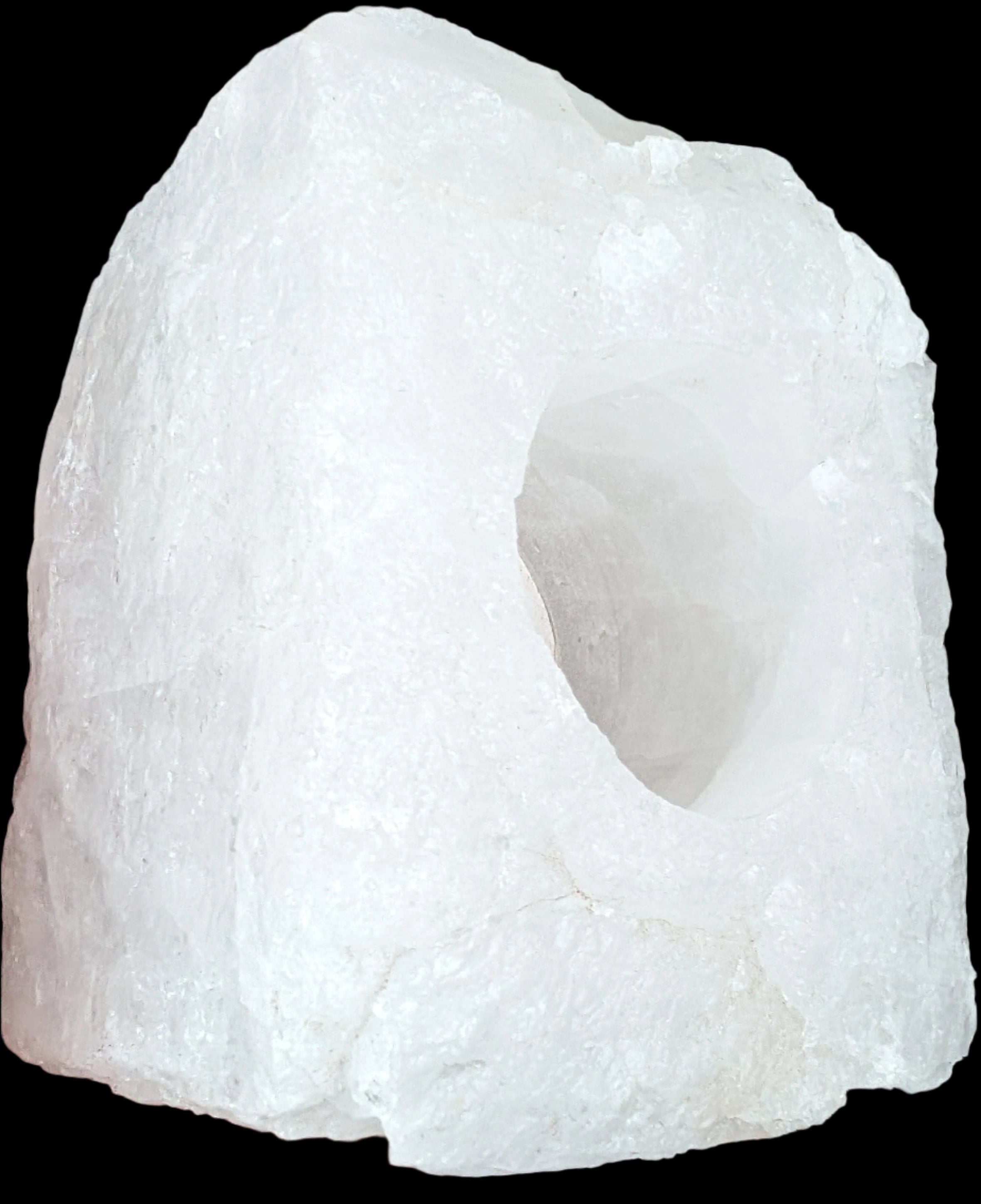 Quartz tea candle holder 100*80*62mm 908g in sunlight - Rocks and Things Store