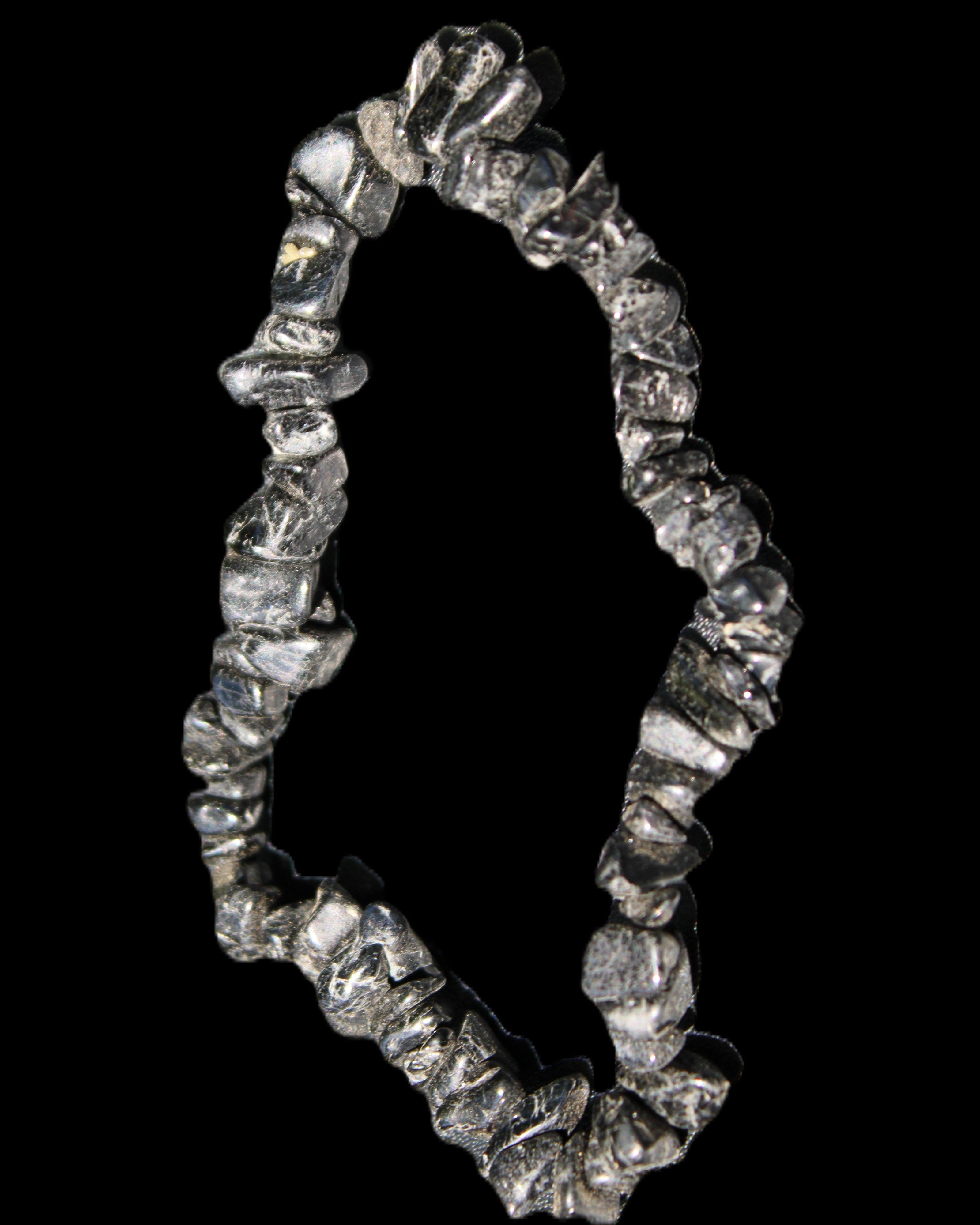 Black Tourmaline chip bracelet 11-17g in sunlight - Rocks and Things Store