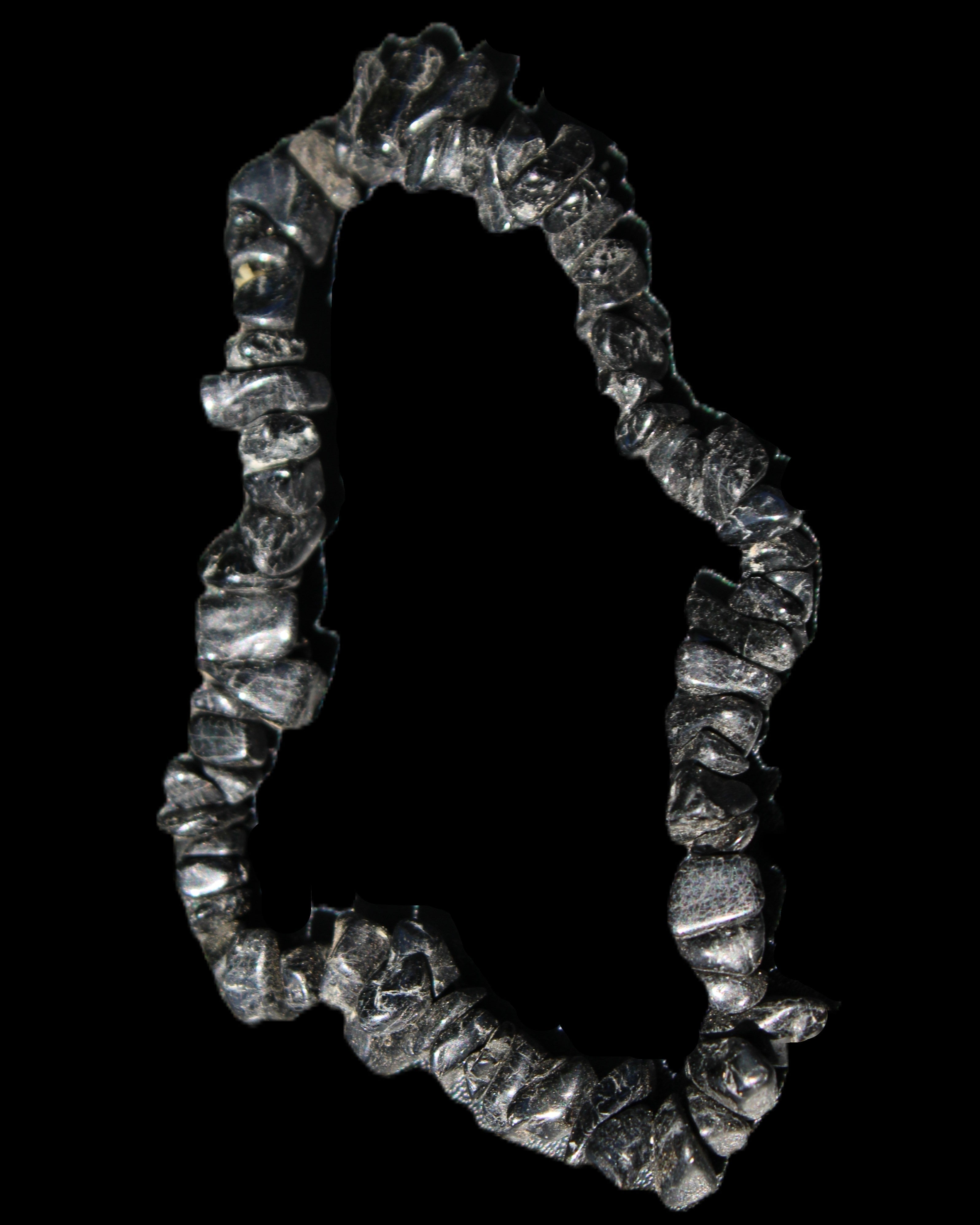 Black Tourmaline chip bracelet 11-17g in sunlight - Rocks and Things Store