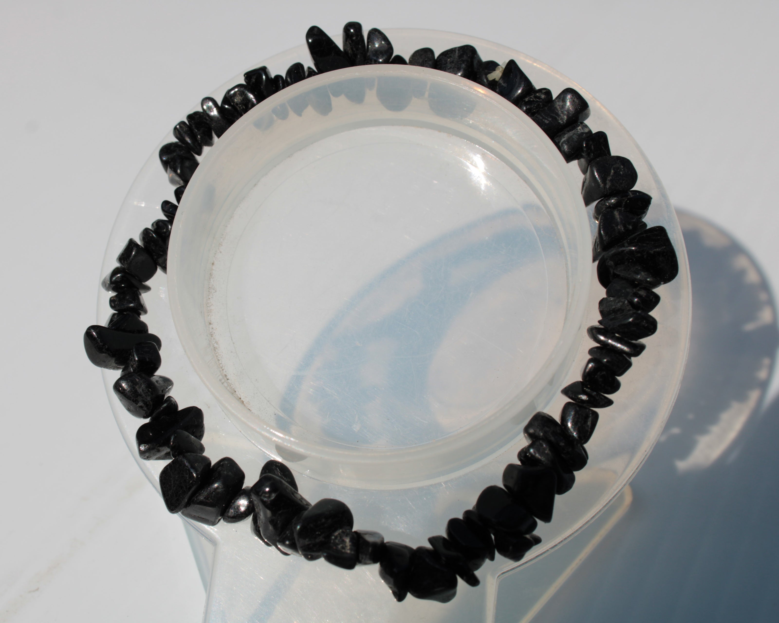 Black Tourmaline chip bracelet 11-17g Rocks and Things