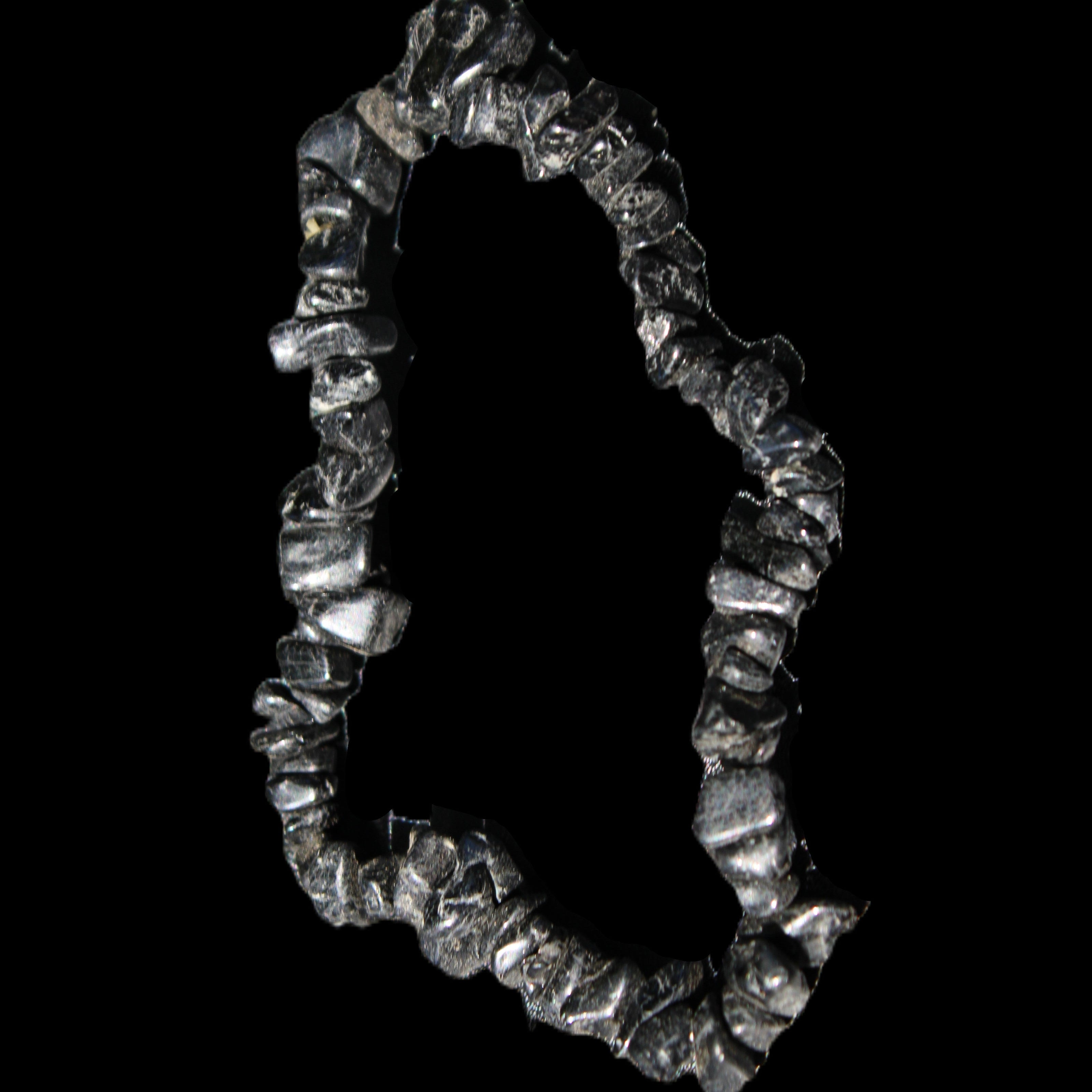 Black Tourmaline chip bracelet 11-17g in sunlight - Rocks and Things Store