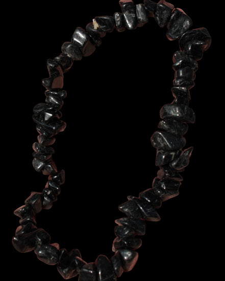 Black Tourmaline chip bracelet 11-17g in sunshine - Rocks and Things Store