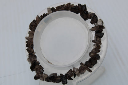 Smoky Quartz chip bracelet 15-17g Rocks and Things