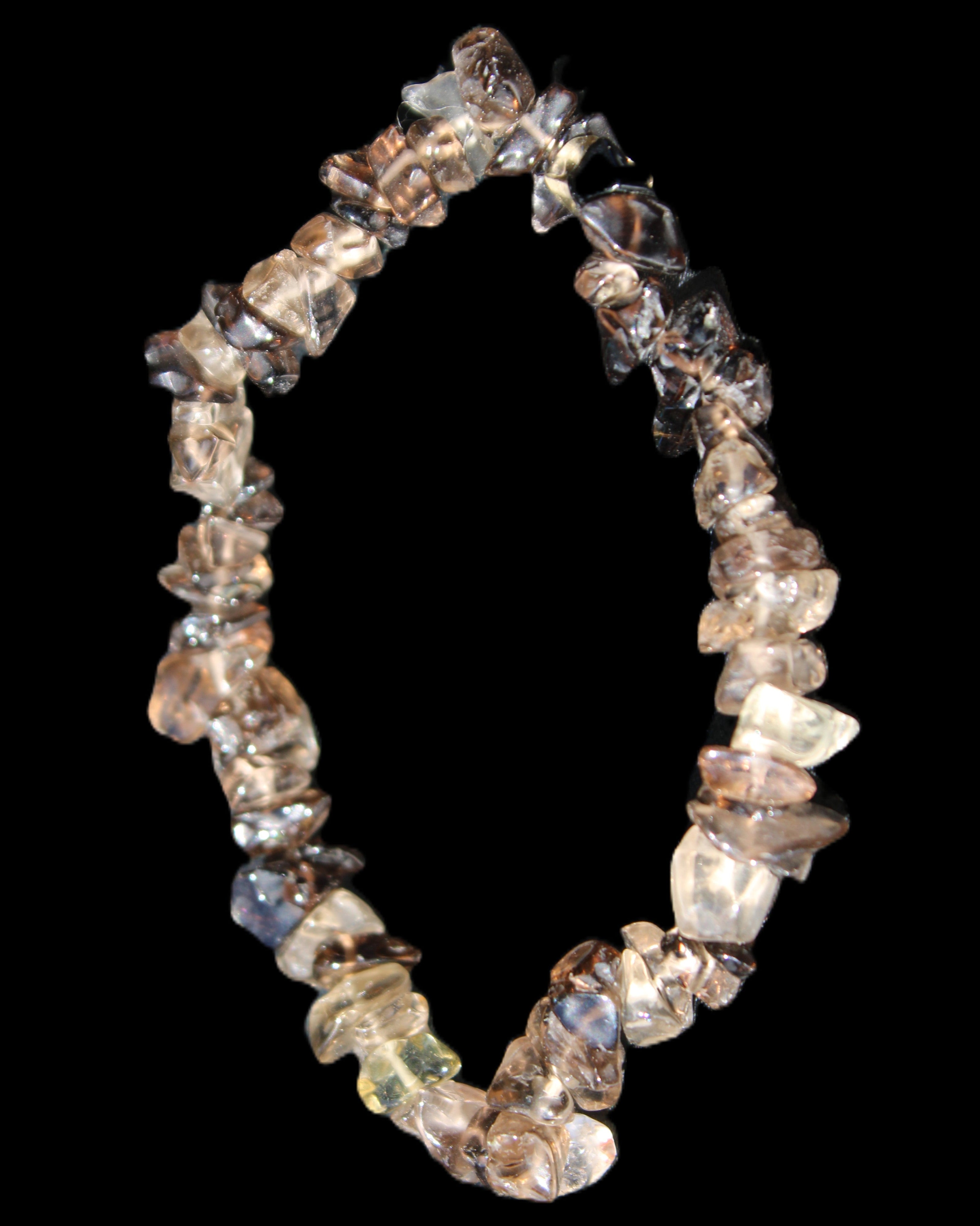 Smoky Quartz chip bracelet 15-17g in sunlight - Rocks and Things Store