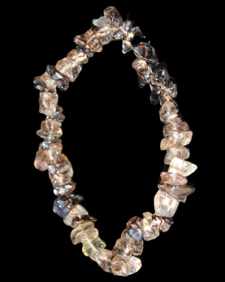 Smoky Quartz chip bracelet 15-17g in sunlight - Rocks and Things Store