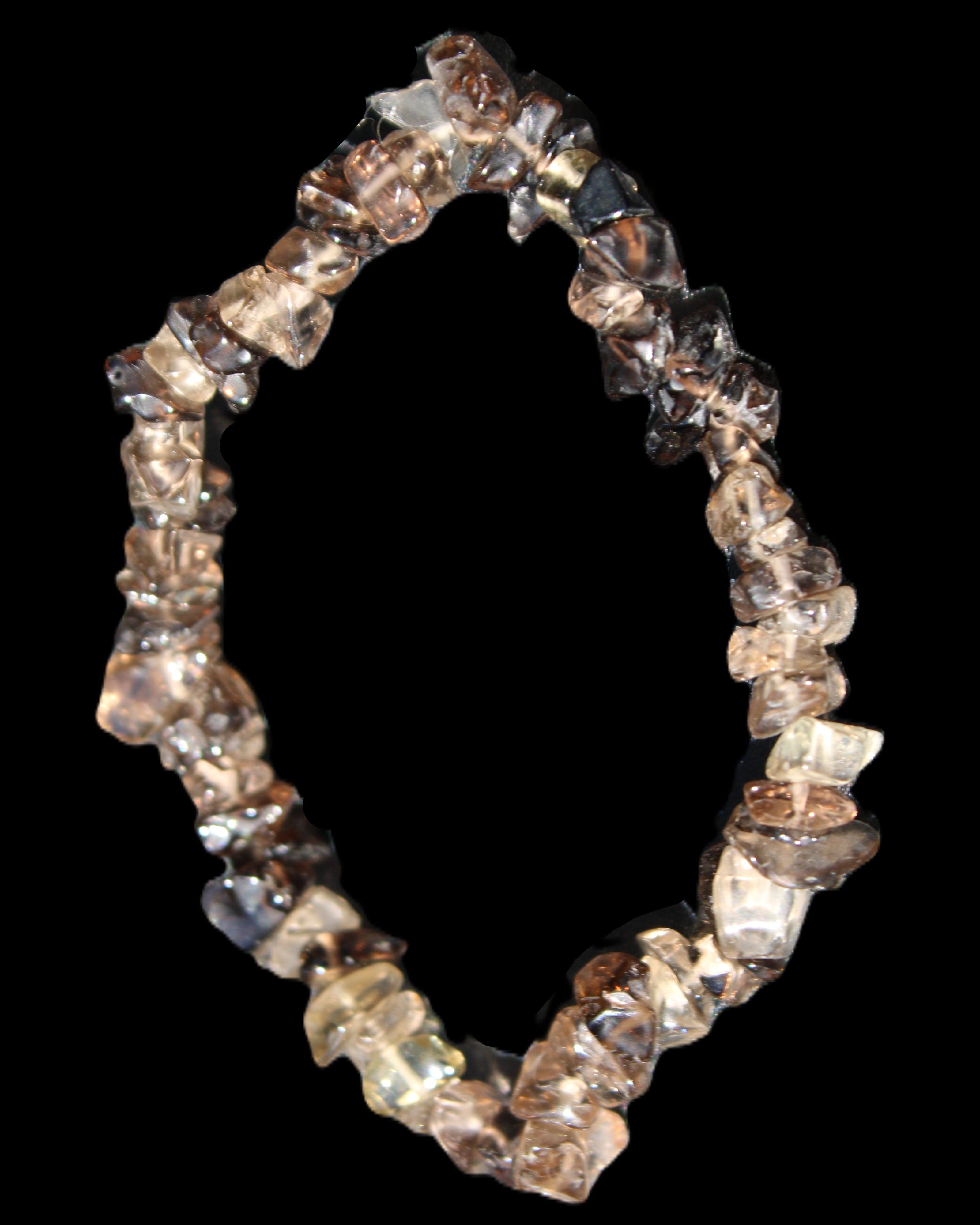 Smoky Quartz chip bracelet 15-17g in sunlight - Rocks and Things Store