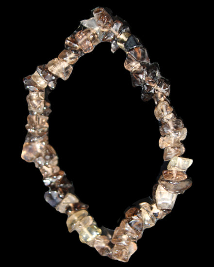 Smoky Quartz chip bracelet 15-17g in sunlight - Rocks and Things Store