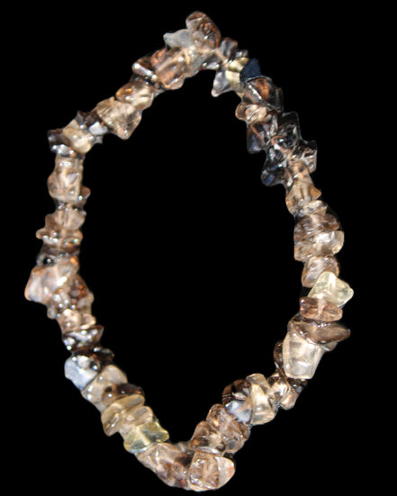 Smoky Quartz chip bracelet 15-17g in sunlight - Rocks and Things Store