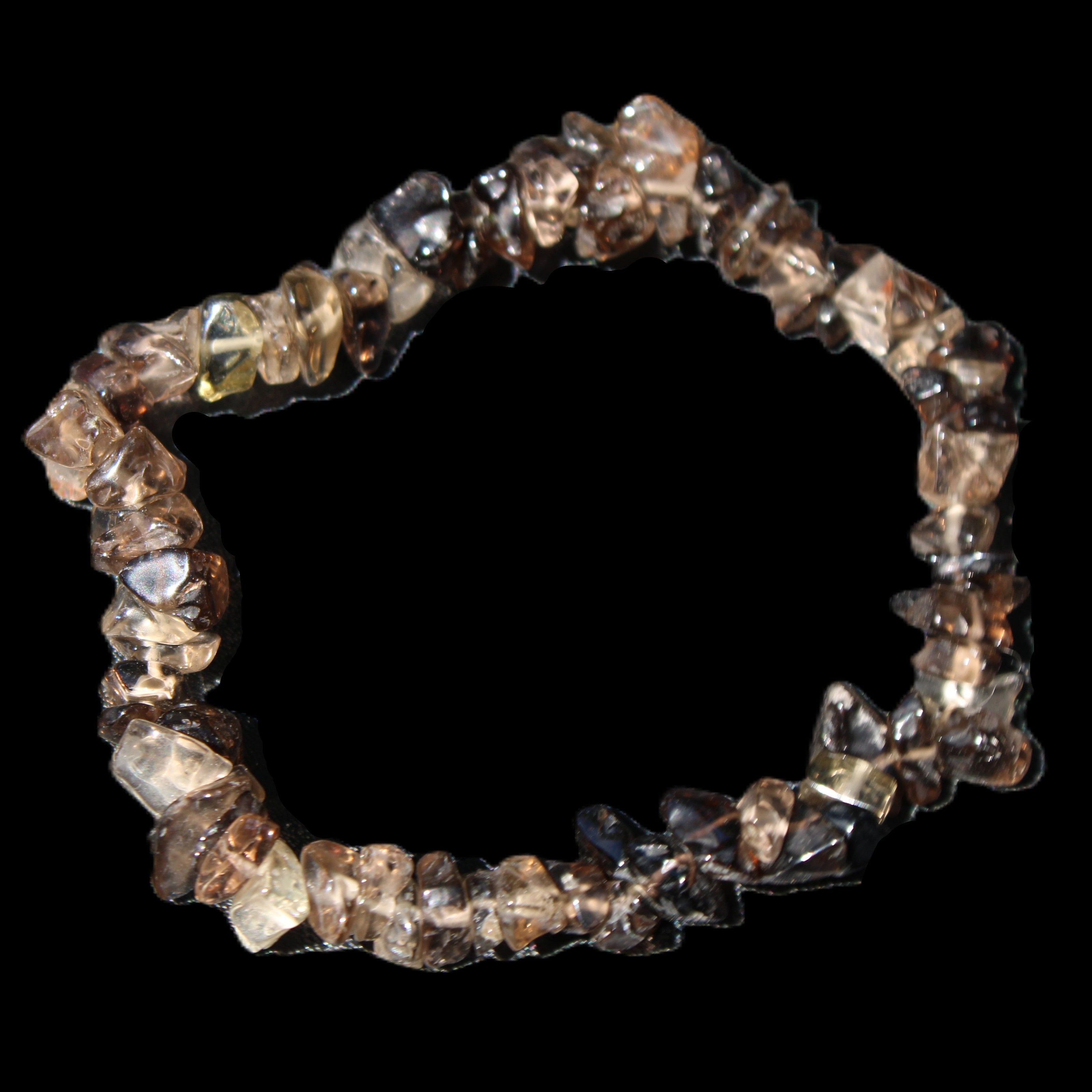 Smoky Quartz chip bracelet 15-17g in sunlight - Rocks and Things Store