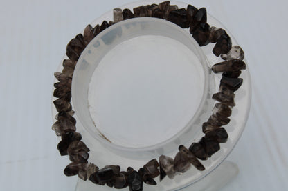 Smoky Quartz chip bracelet 15-17g Rocks and Things