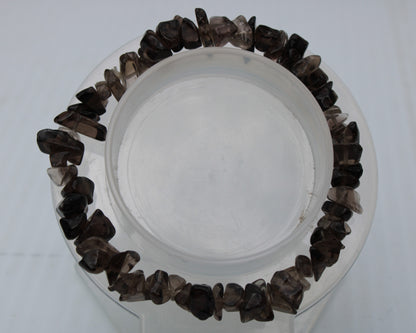 Smoky Quartz chip bracelet 15-17g Rocks and Things