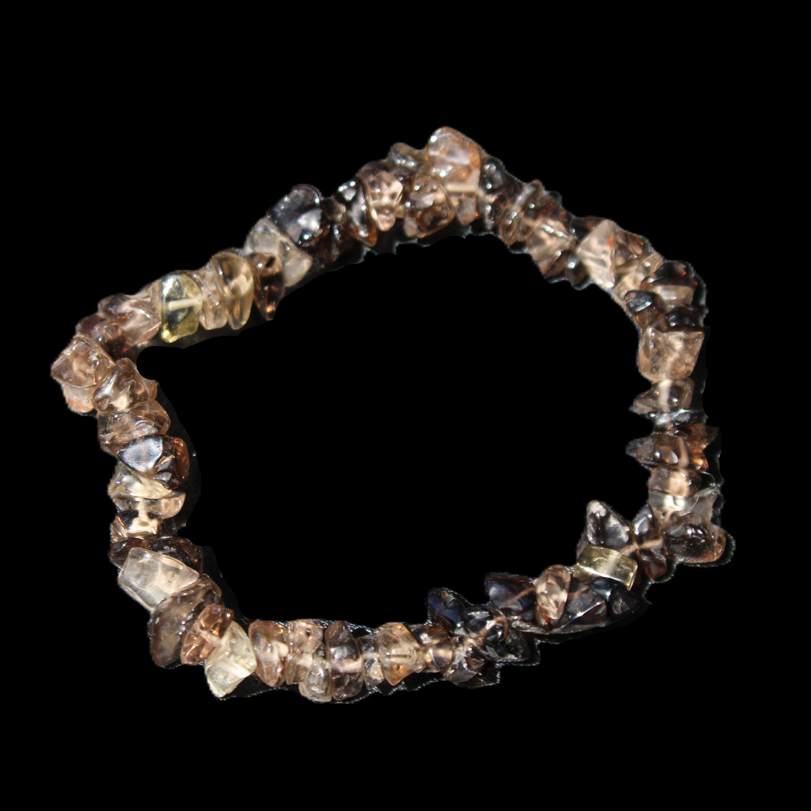 Smoky Quartz chip bracelet 15-17g in sunlight - Rocks and Things Store