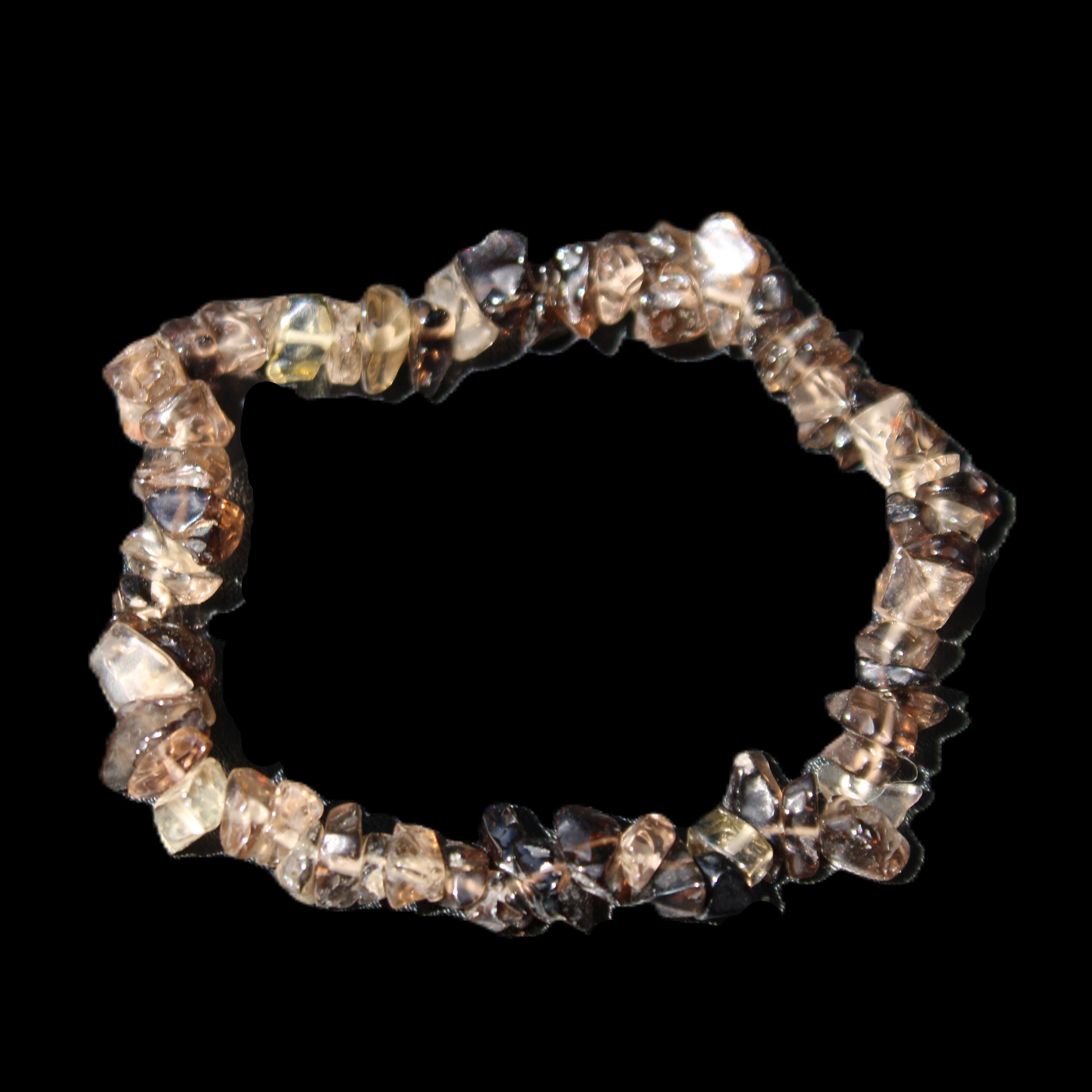 Smoky Quartz chip bracelet 15-17g in sunlight - Rocks and Things Store