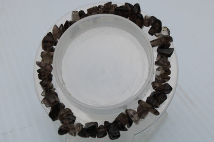 Smoky Quartz chip bracelet 15-17g Rocks and Things