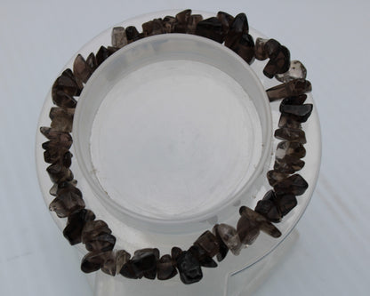 Smoky Quartz chip bracelet 15-17g Rocks and Things