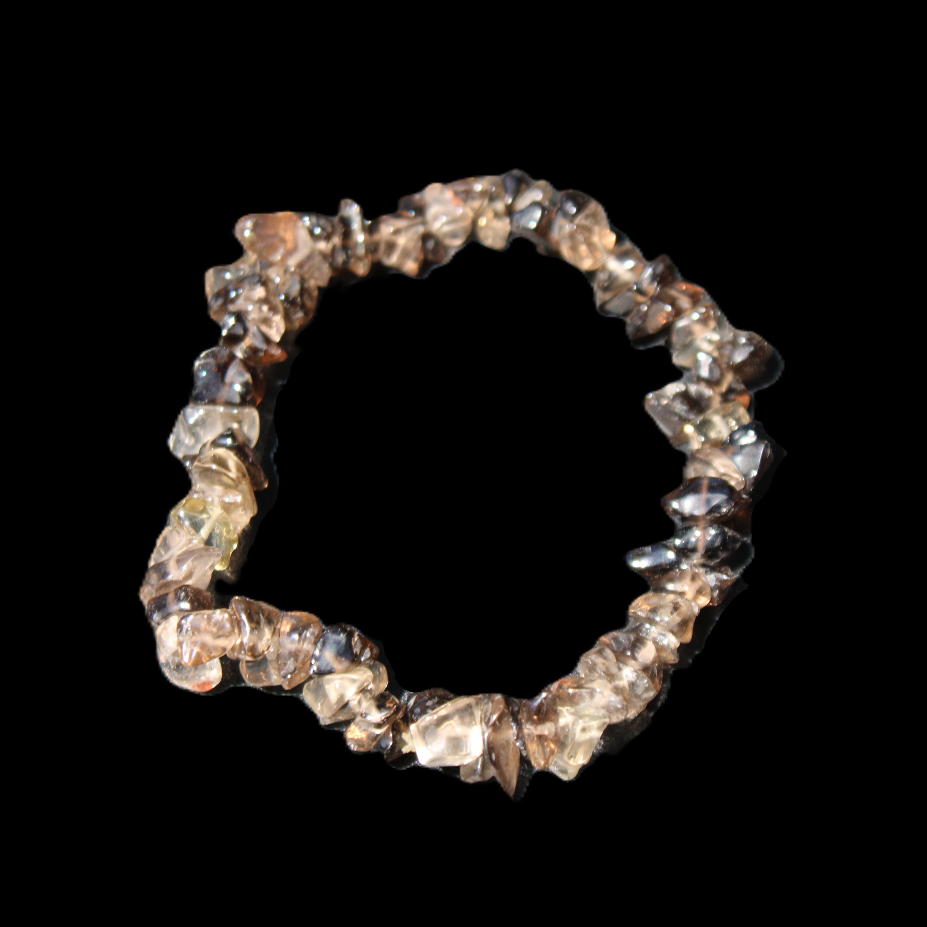 Smoky Quartz chip bracelet 15-17g in sunlight - Rocks and Things Store