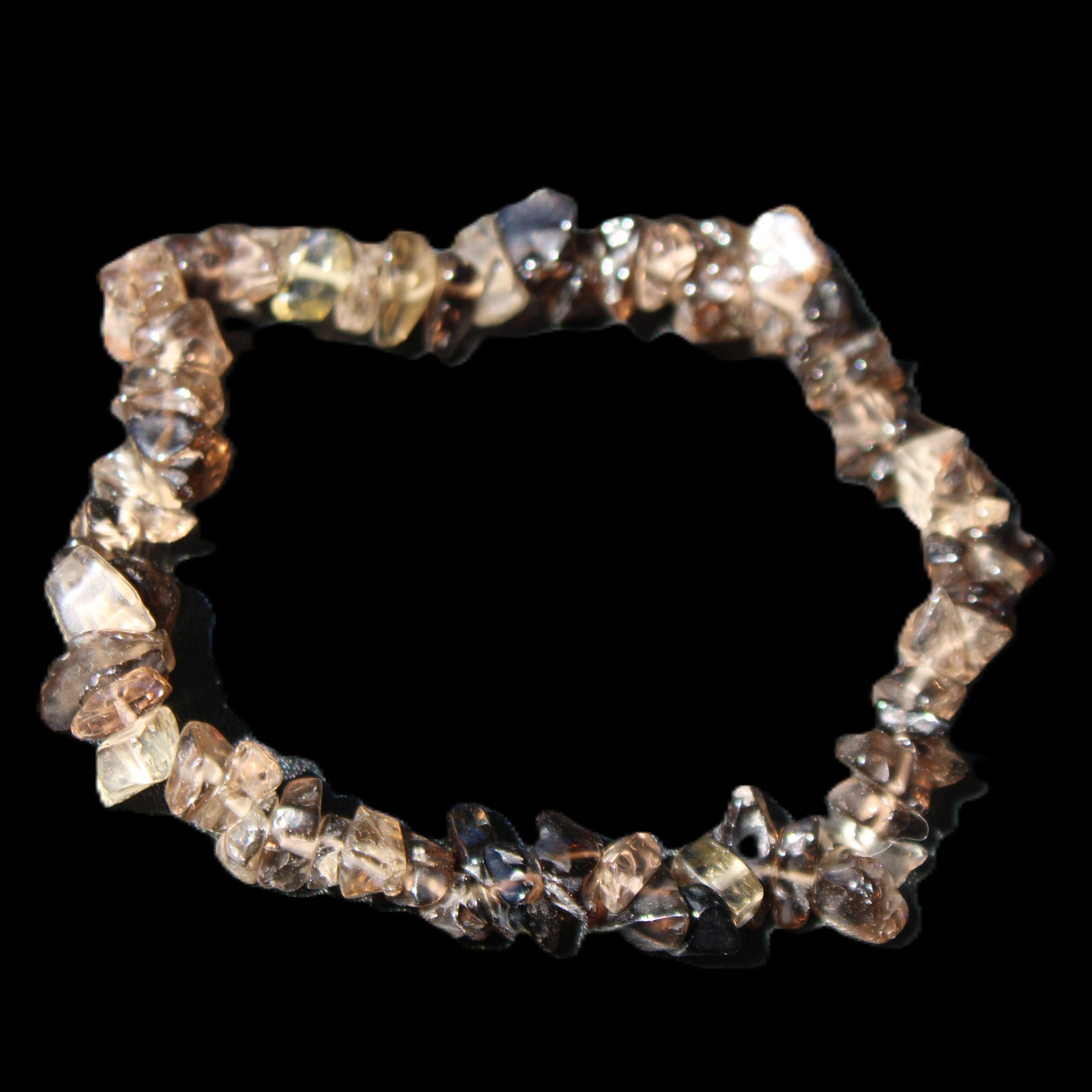 Smoky Quartz chip bracelet 15-17g in sunlight - Rocks and Things Store