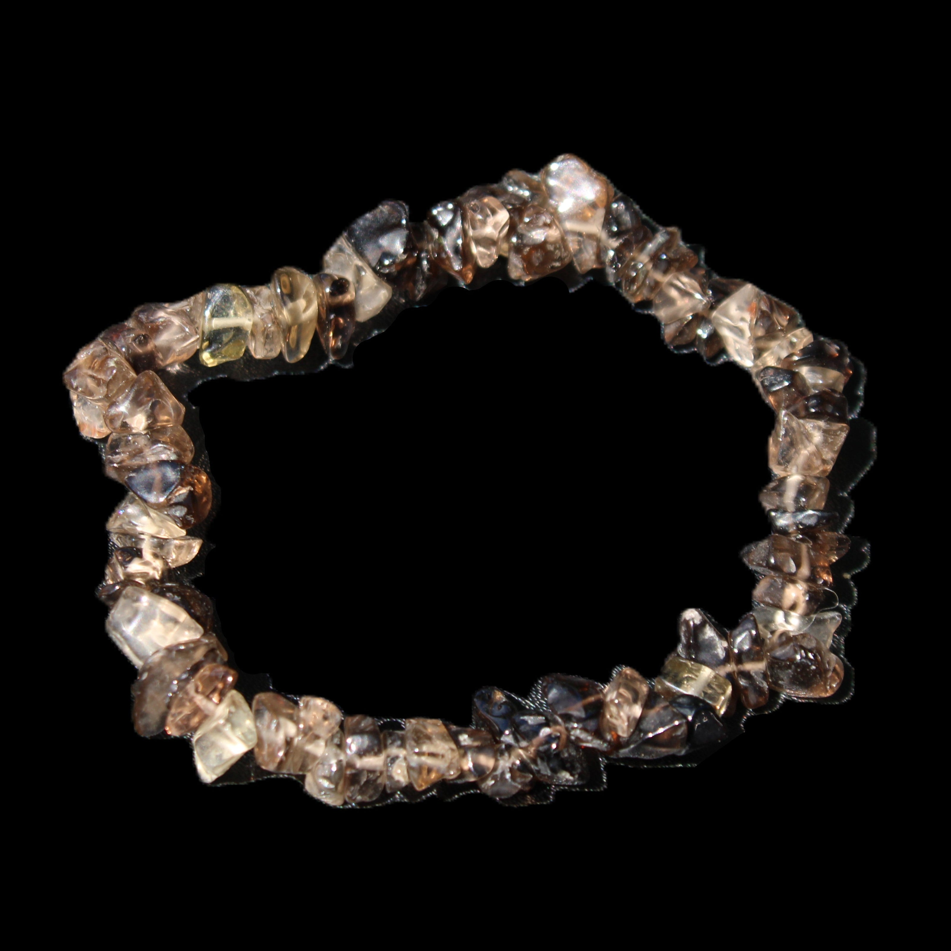 Smoky Quartz chip bracelet 15-17g in sunlight - Rocks and Things Store