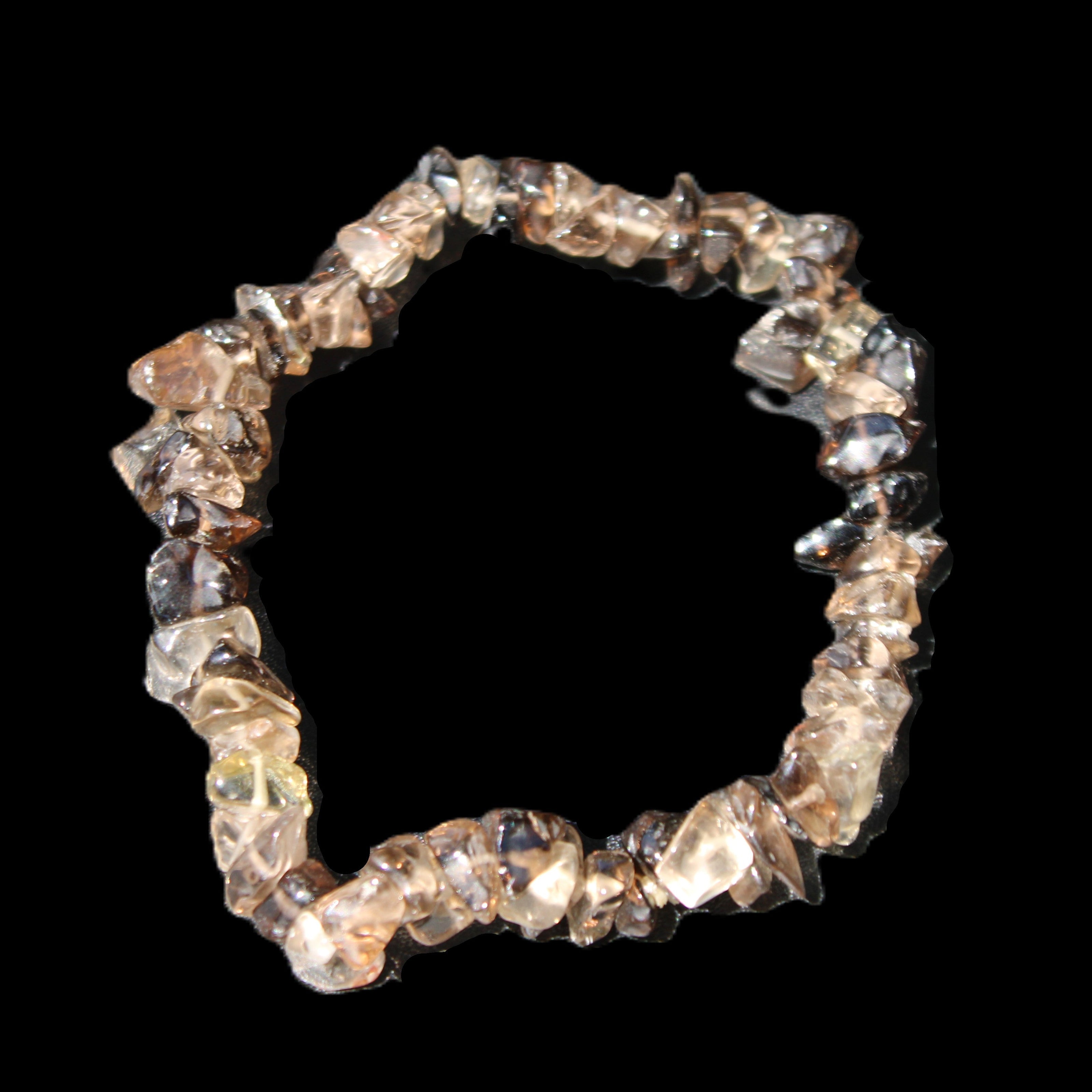 Smoky Quartz chip bracelet 15-17g in sunlight - Rocks and Things Store