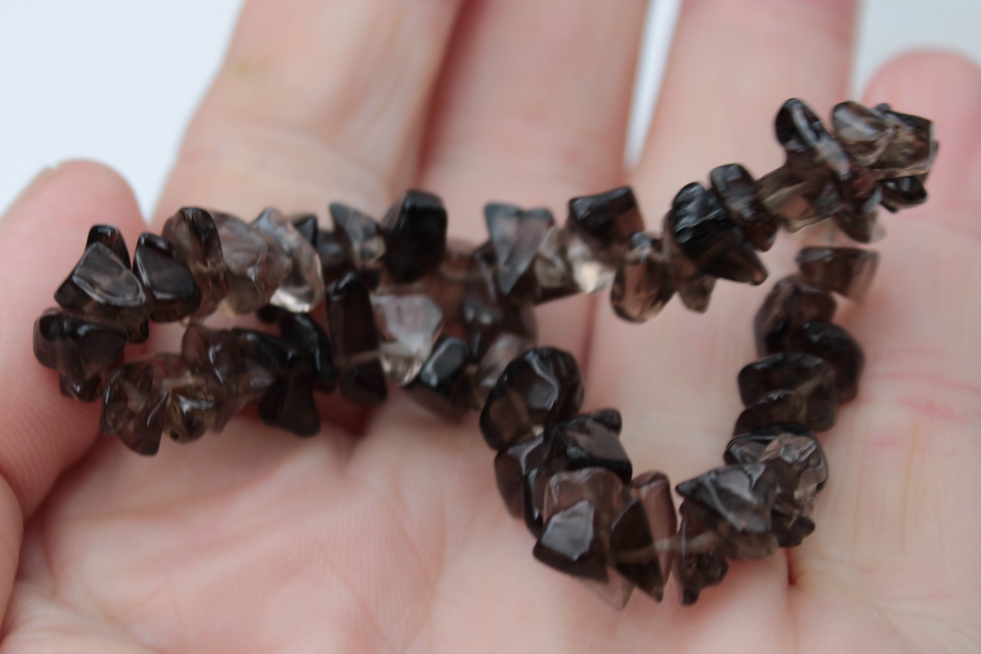 Smoky Quartz chip bracelet 15-17g Rocks and Things