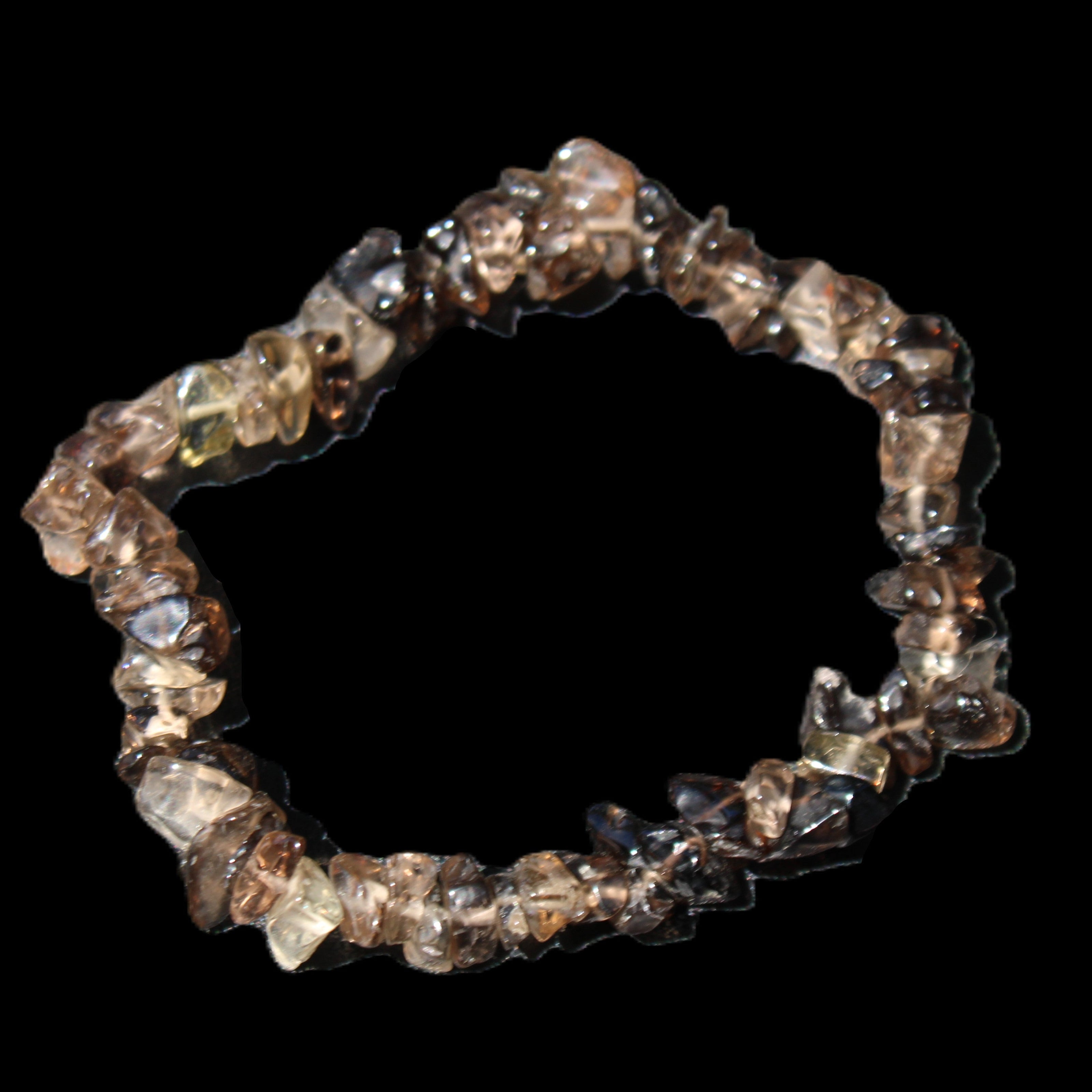 Smoky Quartz chip bracelet 15-17g in sunlight - Rocks and Things Store