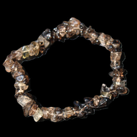Smoky Quartz chip bracelet 15-17g in sunlight - Rocks and Things Store