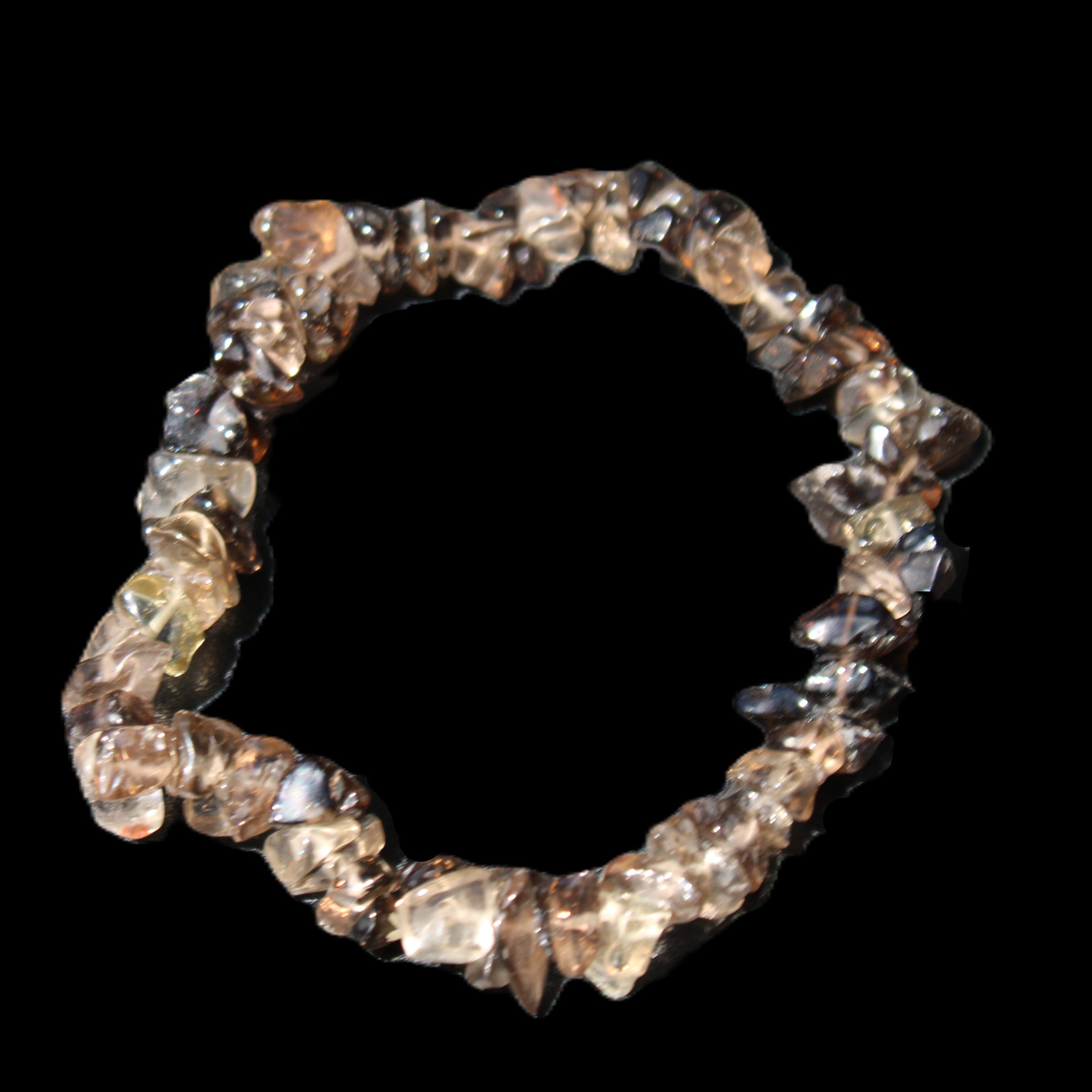 Smoky Quartz chip bracelet 15-17g in sunlight - Rocks and Things Store