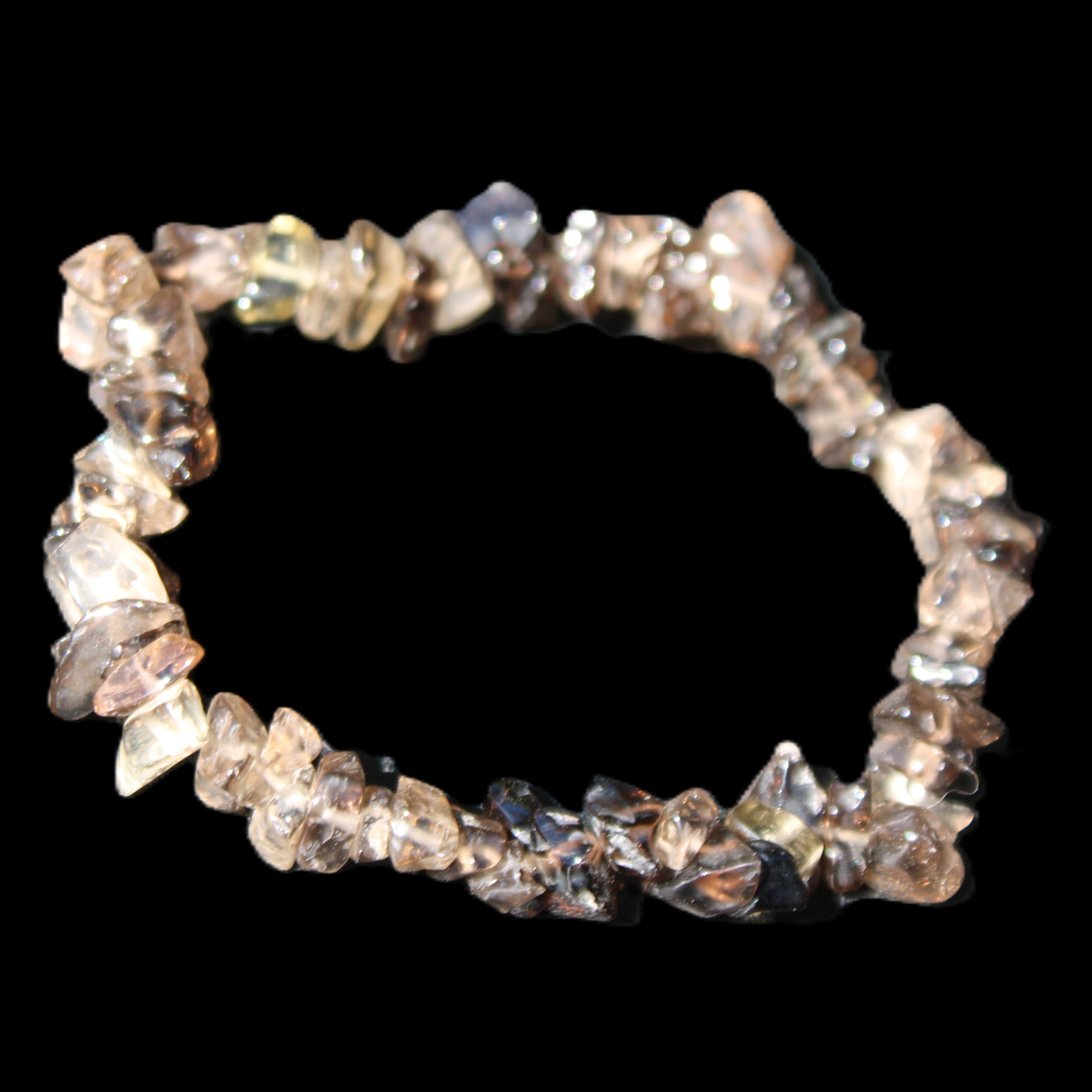 Smoky Quartz chip bracelet 15-17g in sunlight - Rocks and Things Store