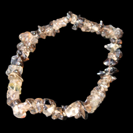 Smoky Quartz chip bracelet 15-17g in sunlight - Rocks and Things Store