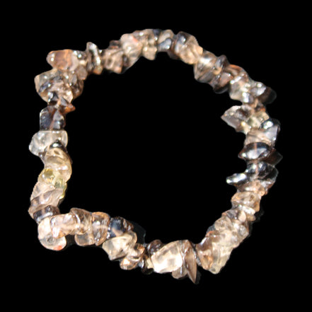 Smoky Quartz chip bracelet 15-17g in sunlight - Rocks and Things Store